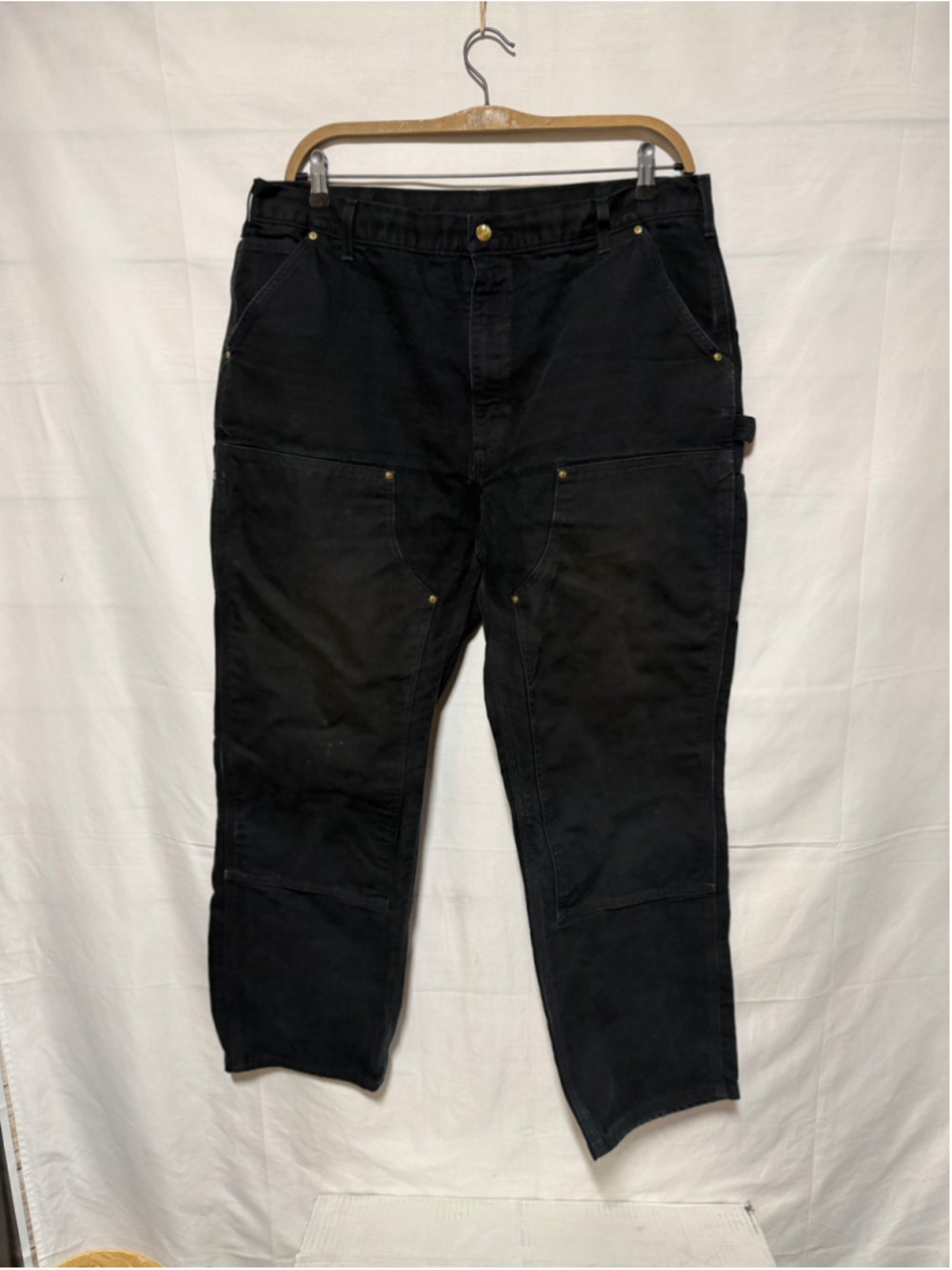 Vintage Made in USA Carhartt B01BLK Original Fit Double Knee Pants measure 38x30